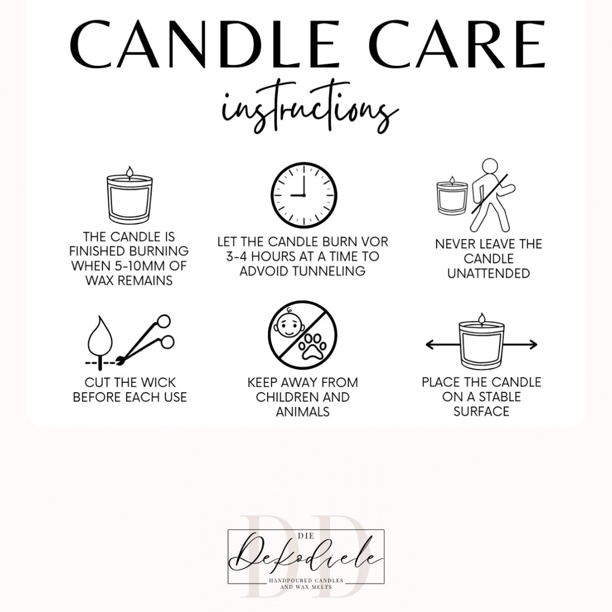 Taper candle "Heart" | Brown